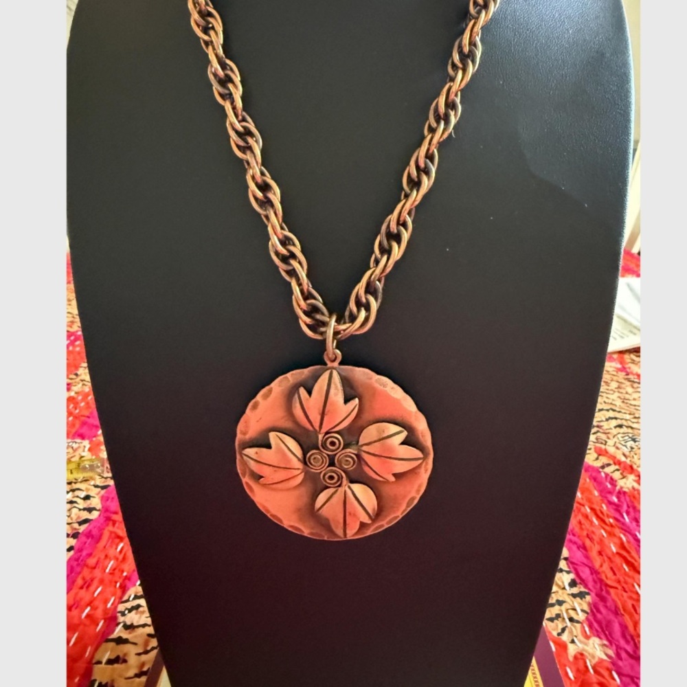 FRANK REBAJES Copper Pendant Necklace Circa 1940